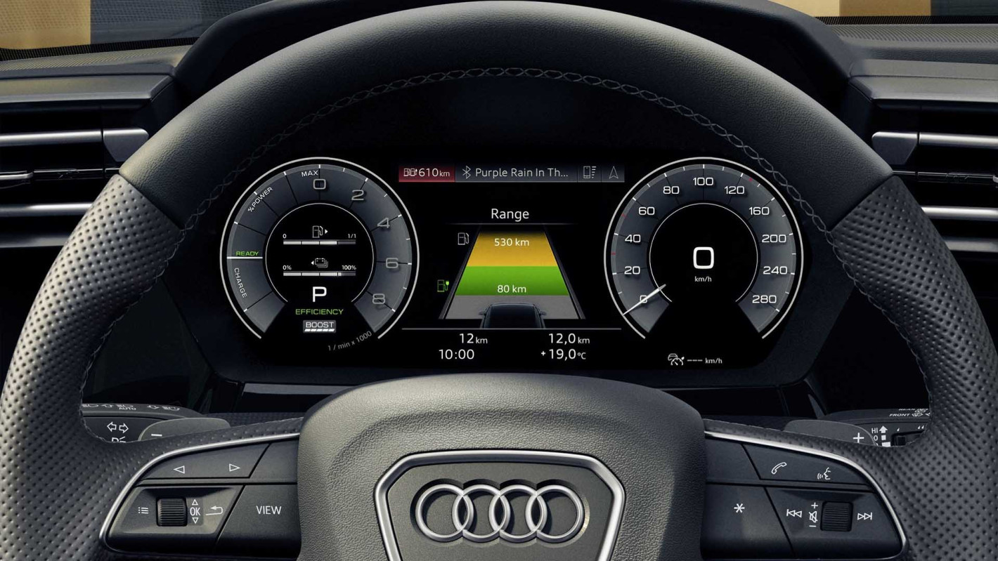 Audi A3 dashboard hybride elektrisch rijden